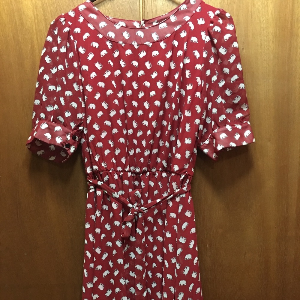 ModCloth a-line dress in elephants